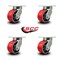 Service Caster 6 Inch Extra Heavy Duty Red Poly on Cast Iron Wheel Swivel Caster, 4PK SCC-KP92S630-PUR-RS-4 - alternate 2